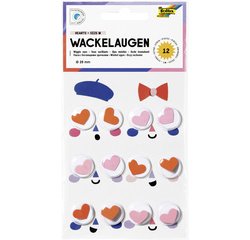 Oeil vacillant HEARTS, taille: L, autocollant