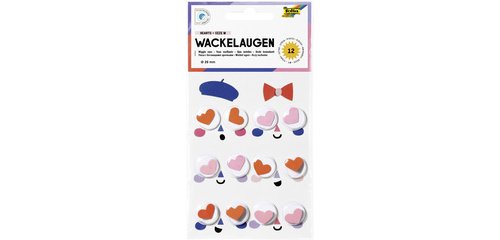 Oeil vacillant HEARTS, taille: L, autocollant