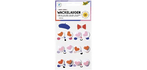 Oeil vacillant HEARTS, taille: M, autocollant
