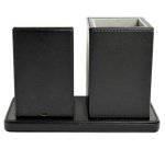 Organiseur de bureau avec chargeur Qi, noir