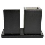Organiseur de bureau avec chargeur Qi, noir