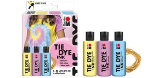 Set de peintures batik TIE DYE, 3 x 80 ml, pastel