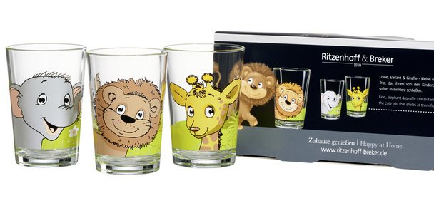 Verre ANIMAUX D'AFRIQUE, set de 3