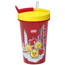 Beker met rietje ICONIC GIRL, 0,5 liter