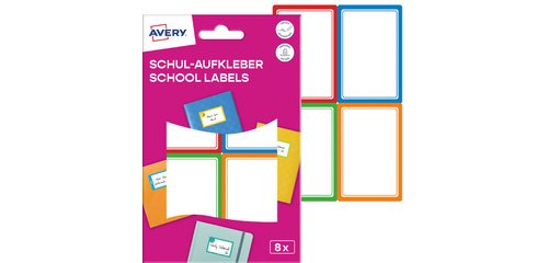 AVERY Étiquette pour livre, papier, 44 x 64 mm, cadre coloré