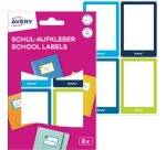 AVERY Étiquette pour livre, papier, 48 x 70 mm, cadre coloré