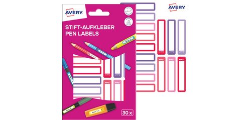 AVERY Étiquette pour stylo, papier, 10 x 50 mm, cadre rose