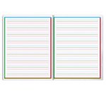 Cahier d'écriture piqué spécial Dys 17x22 cm 48 pages cadre et lignes 4 couleurs Interligne 3 mm - Assortis