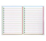 Cahier d'écriture piqué spécial Dys 17x22 cm 48 pages cadre et lignes 4 couleurs Interligne 3 mm - Assortis
