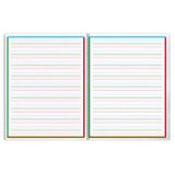 Bloc d'écriture spécial Dys encollé en-tête A4 100 pages détachables cadre et lignes 4 couleurs Interligne 2 mm - Rouge