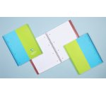 Cahier reliure intégrale enveloppante Koverbook TWIN A4+ 80 pages grands carreaux + 80 pages petits carreaux détachables perforé 4 trous couverture polypropylène bicolore - Assortis