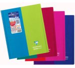 Cahier reliure intégrale enveloppante Koverbook TWIN A4+ 80 pages grands carreaux + 80 pages petits carreaux détachables perforé 4 trous couverture polypropylène bicolore - Assortis