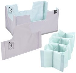 Set organiseur de courses 'nea', XL, gris/bleu d'eau