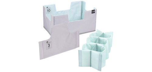 Set organiseur de courses 'nea', XL, gris/bleu d'eau