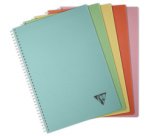 Cahier reliure intégrale Linicolor ESSENCE A4 100 pages grands carreaux couverture plastique polypropyène rainuré - Assortis