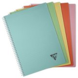 Cahier reliure intégrale Linicolor ESSENCE A4 100 pages grands carreaux couverture plastique polypropyène rainuré - Assortis