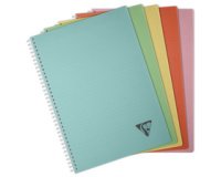 Cahier reliure intégrale Linicolor ESSENCE A4 180 pages grands carreaux couverture plastique polypropyène rainuré - Assortis