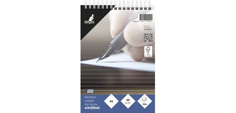 Bloc-notes à spirale, A5, ligné, 100 feuilles