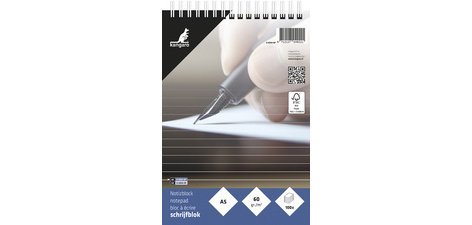 Bloc-notes à spirale, A5, ligné, 100 feuilles