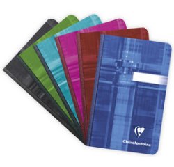 Kladden/notizbücher 9x14cm mit softcover, 96 blatt kariert 90g - sortiert