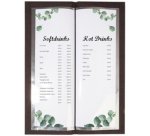 Carte de boissons avec imprimé, 1/2 A4, gris foncé