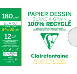 Zeichenpapier 'Weiß mit Körnung' 100% recycelt