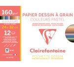 Papier dessin 'à Grain', couleurs pastel
