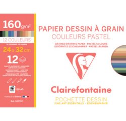 Papier dessin 'à Grain', couleurs pastel
