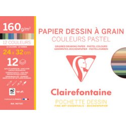 Papier dessin 'à Grain', couleurs pastel