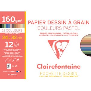 Papier dessin 'à Grain', couleurs pastel