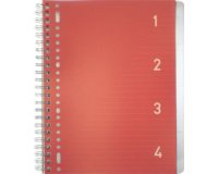 Cahier à spirale 4en1, A4, ligné, 200 pages