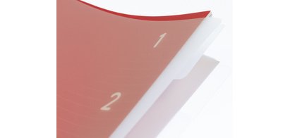 Cahier à spirale 4en1, A5, ligné, 200 pages, rouge