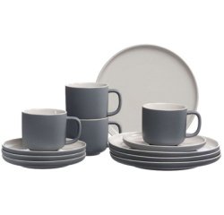 Service à café JASPER, 12 pièces, gris