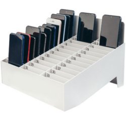 Rangement pour smartphones avec 33 logements, gris