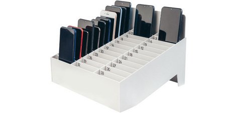 Rangement pour smartphones avec 33 logements, gris