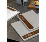 Chemise pour menu avec imprimé, A4, gris foncé