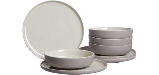 Service de table JASPER, 8 pièces, taupe