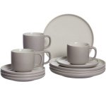 Service à café JASPER, 12 pièces, taupe