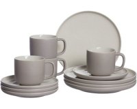 Service à café JASPER, 12 pièces, taupe