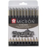Feutre pointe fine PIGMA MICRON, étui de 10, noir