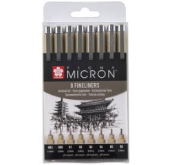 Feutre pointe fine PIGMA MICRON, étui de 8, noir