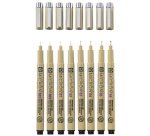 Feutre pointe fine PIGMA MICRON, étui de 8, noir