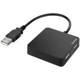 Hub USB 2.0, 4 ports, noir