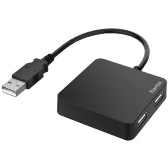 Hub USB 2.0, 4 ports, noir