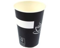 Kartonnen beker Eco, 0,18 L, zwart/wit