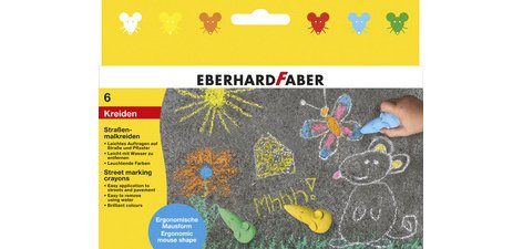 Craie de trottoir Souris, étui en carton de 6