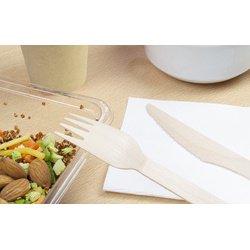 Couverts jetables, en bois, 200 pièces