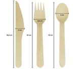 Couverts jetables, en bois, 200 pièces