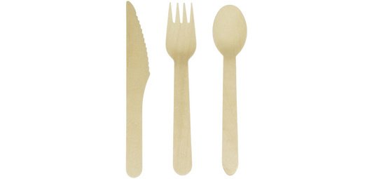 Disposable cutlery, wooden, 200 pieces