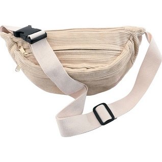 Sac banane, en velours, beige
